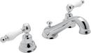 ROHL&reg; Polished Chrome Deckmount Widespread Bathroom Sink Faucet with Double Porcelain Lever Handle 