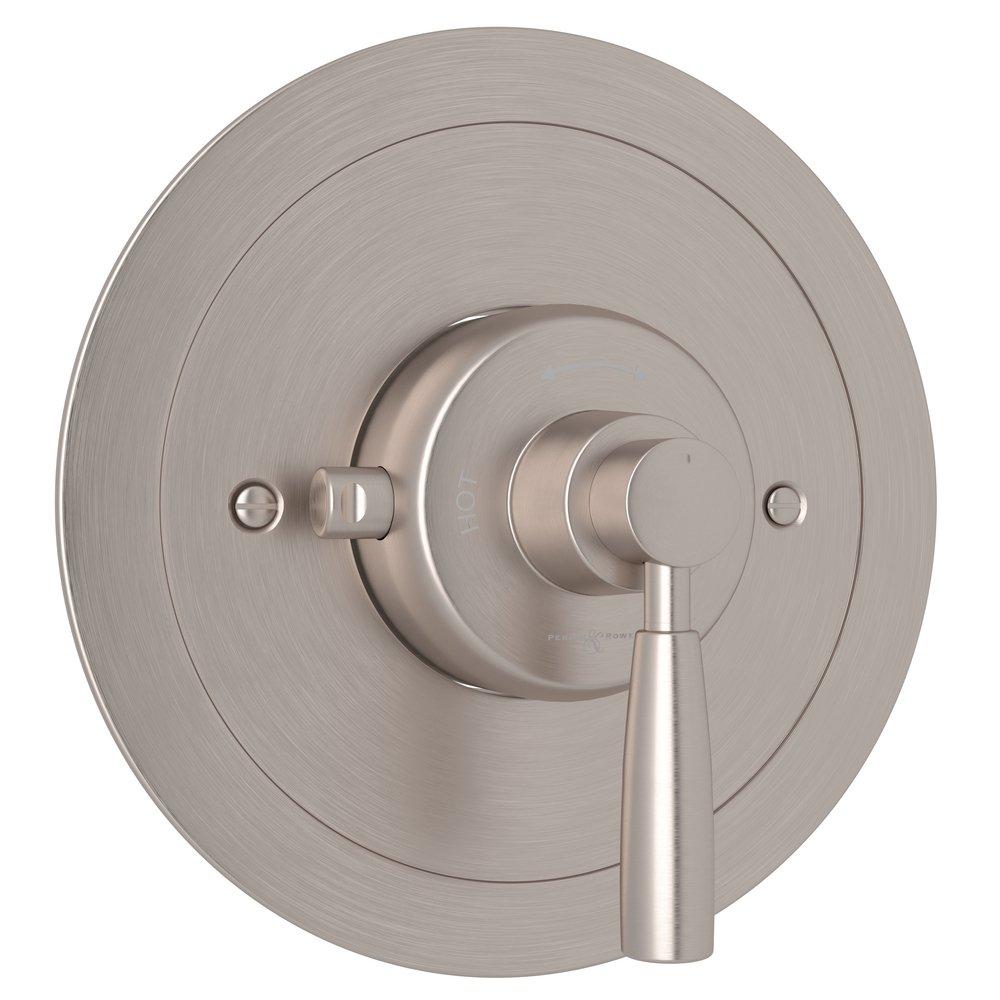 Perrin & Rowe&reg; Satin Nickel Single Lever Handle Thermostatic Valve Trim 