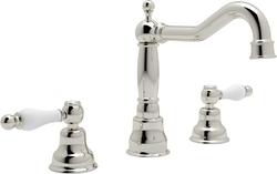 Two Handle Widespread Bathroom Sink Faucet in Polished Nickel