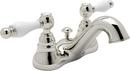 ROHL&reg; Polished Nickel Deckmount Bathroom Sink Faucet with Double Porcelain Lever Handle 