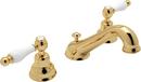 ROHL&reg; Inca Brass Deckmount Widespread Bathroom Sink Faucet with Double Porcelain Lever Handle 