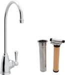 Cold Filter Faucet with Single Metal Lever Handle and 5-3/4 in. Spout Reach in Polished Chrome