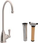 Cold Filter Faucet with Single Metal Lever Handle and 5-3/4 in. Spout Reach in Satin Nickel