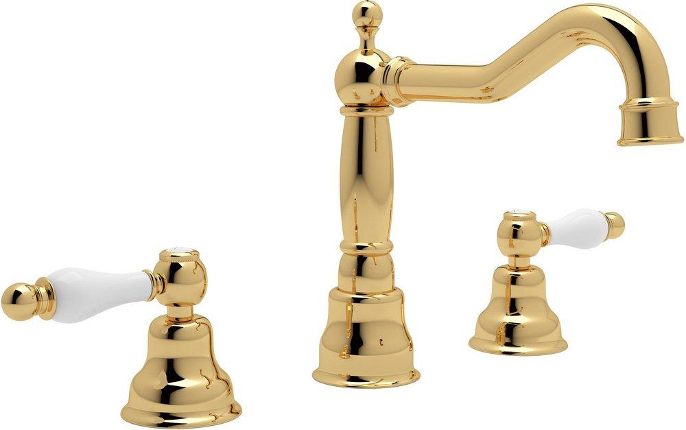 ROHL&reg; Inca Brass Two Handle Widespread Bathroom Sink Faucet 