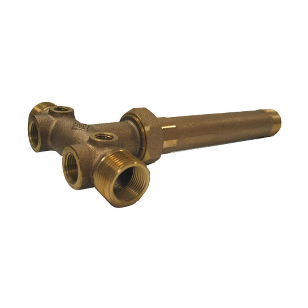 Boshart Industries 10 in. Solid Brass Union Tank Tee with 1-Drain Port 
