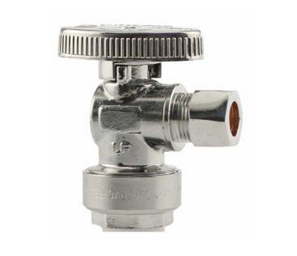 Boshart Industries Chrome Plated Push x Compression Oval Angle Supply Stop Valve in Chrome Plated 
