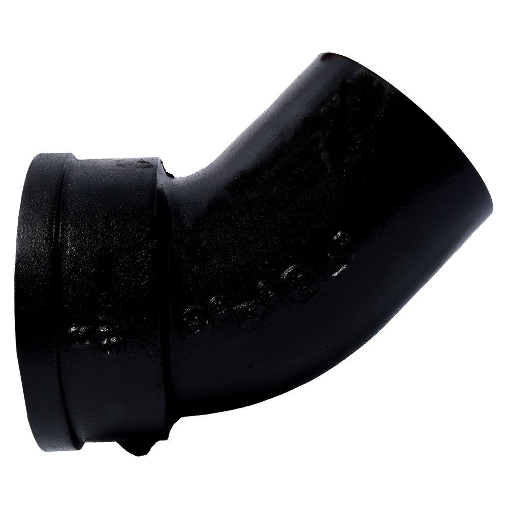 Black Hub x Spigot Service Cast Iron 1/8 Bend 