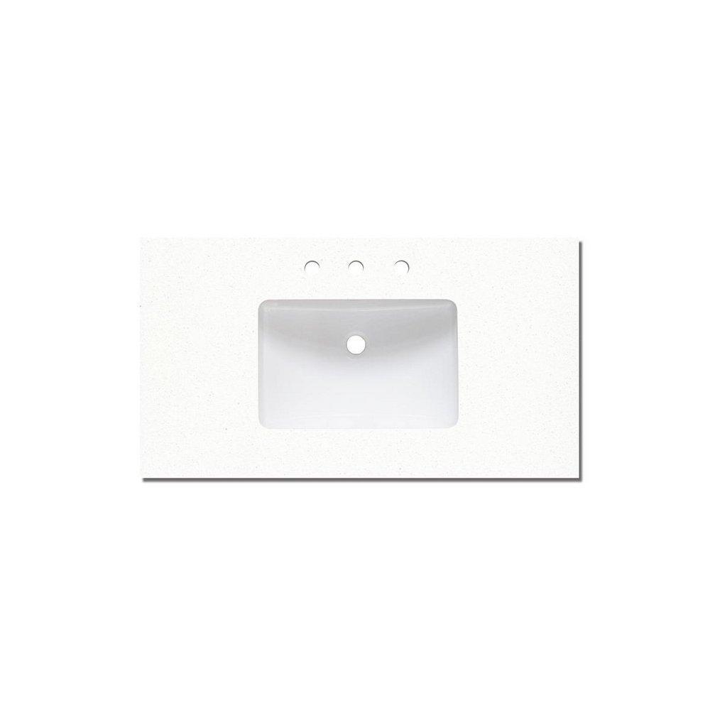 Fairmont Designs Blizzard 42-3/8 in x 22 in Single Bowl Quartz Vanity Top 