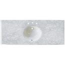 61 in. 1-Bowl Marble Top in White Carrera