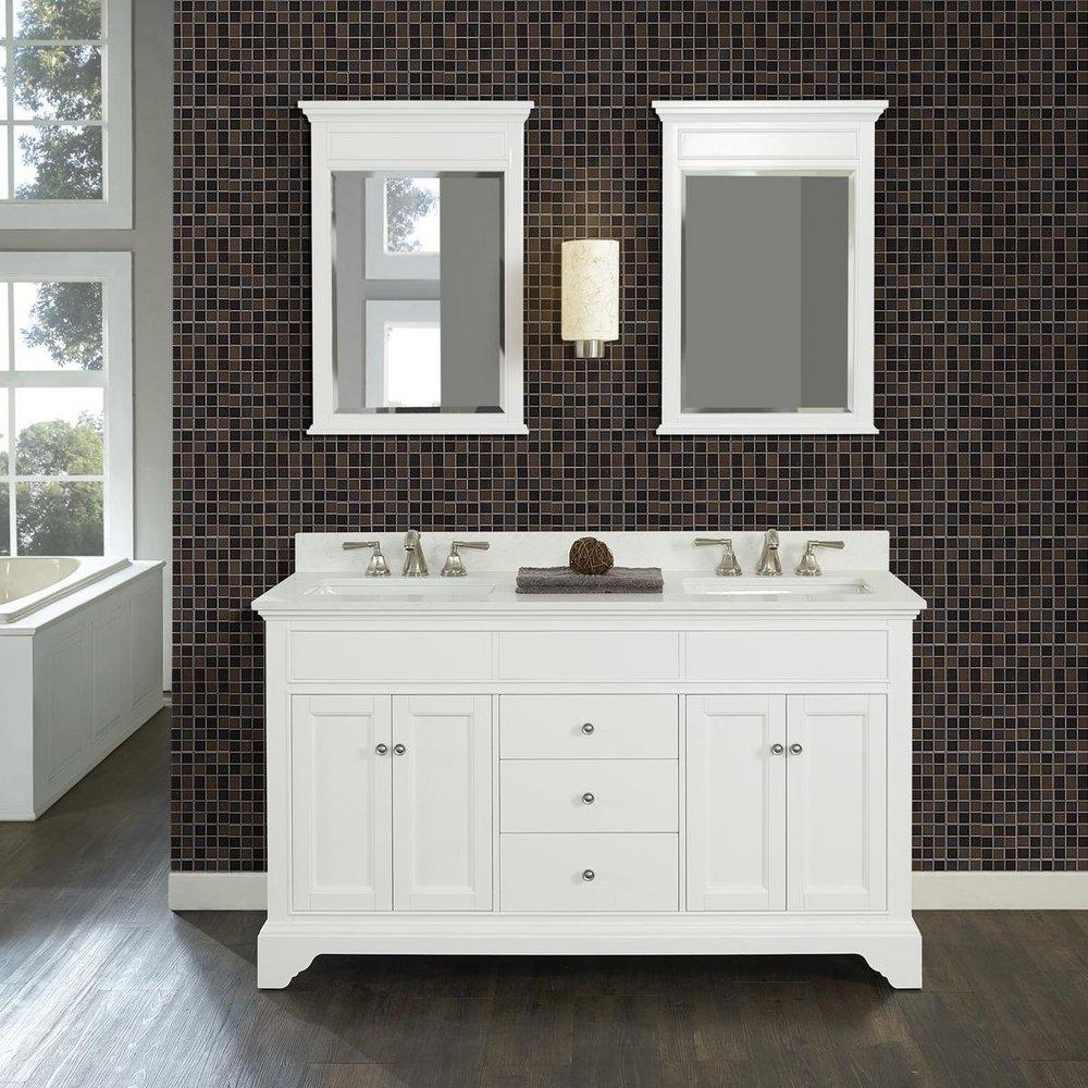 Fairmont Designs Polar White 34-1/2 x 60 in. Double Bowl Vanity 