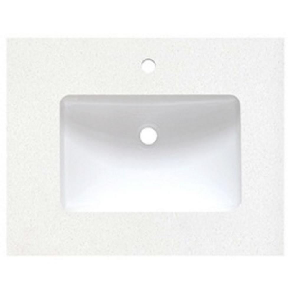 Fairmont Designs Blizzard 24-1/2 in x 22 in Single Bowl Quartz Vanity Top 