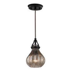 1-Light Medium E-26 Base Mini Pendant in Oil Rubbed Bronze