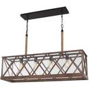 Feiss Dark Weathered Oak/Oil Rubbed Bronze 86-1/8 in. 4-Light Medium E-26 Base Chandelier 
