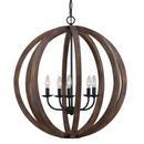 Visual Comfort & Co. Studio Weathered Oak Wood Pendant 