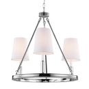 3-Light Chandelier in Polished Nickel and Clear Silver