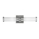 19-1/4 in. 75W 2-Light Wall Mount Medium E-26 Edison Bath Light with White Opal Etched in Brushed Steel