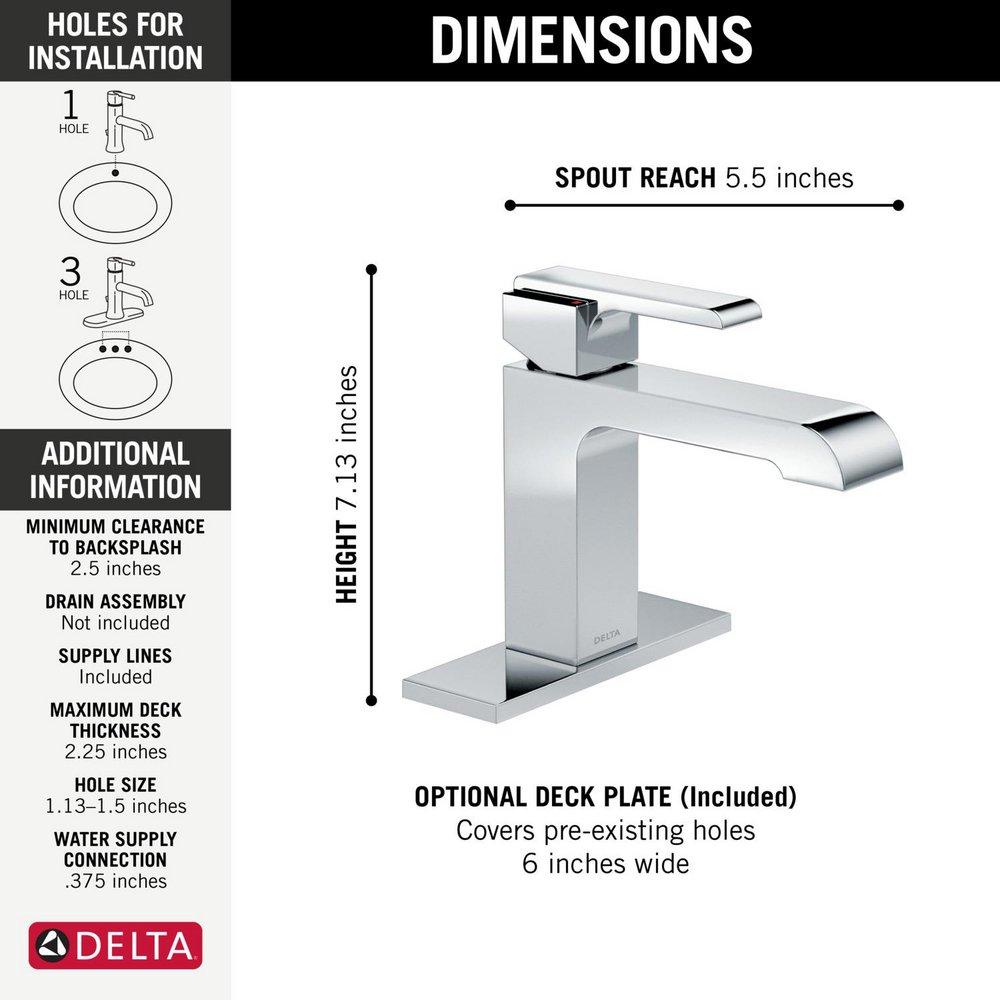 Delta Faucet Chrome Single Handle Centerset Bathroom Sink Faucet 