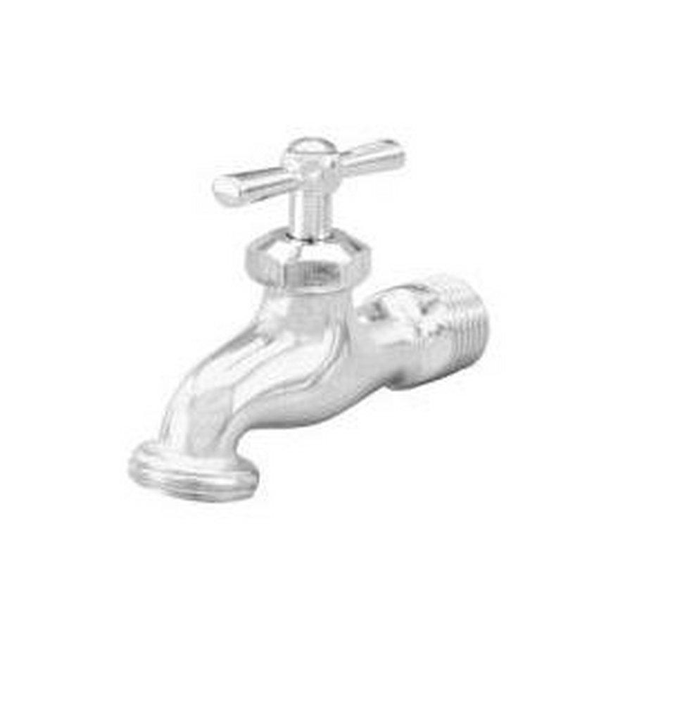 Matco-Norca Polished Chrome Chrome Plated Brass MIP x Hose Hose Bibb 