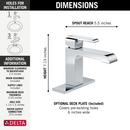 Delta Faucet Chrome Single Handle Monoblock Bathroom Sink Faucet with Metal Pop-Up Drain Assembly 