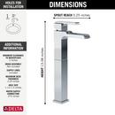 Delta Faucet Chrome Single Handle Vessel Filler Bathroom Sink Faucet with Riser 