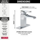 Delta Faucet Chrome Single Handle Monoblock Waterfall Bathroom Sink Faucet with Metal Pop-Up Drain 