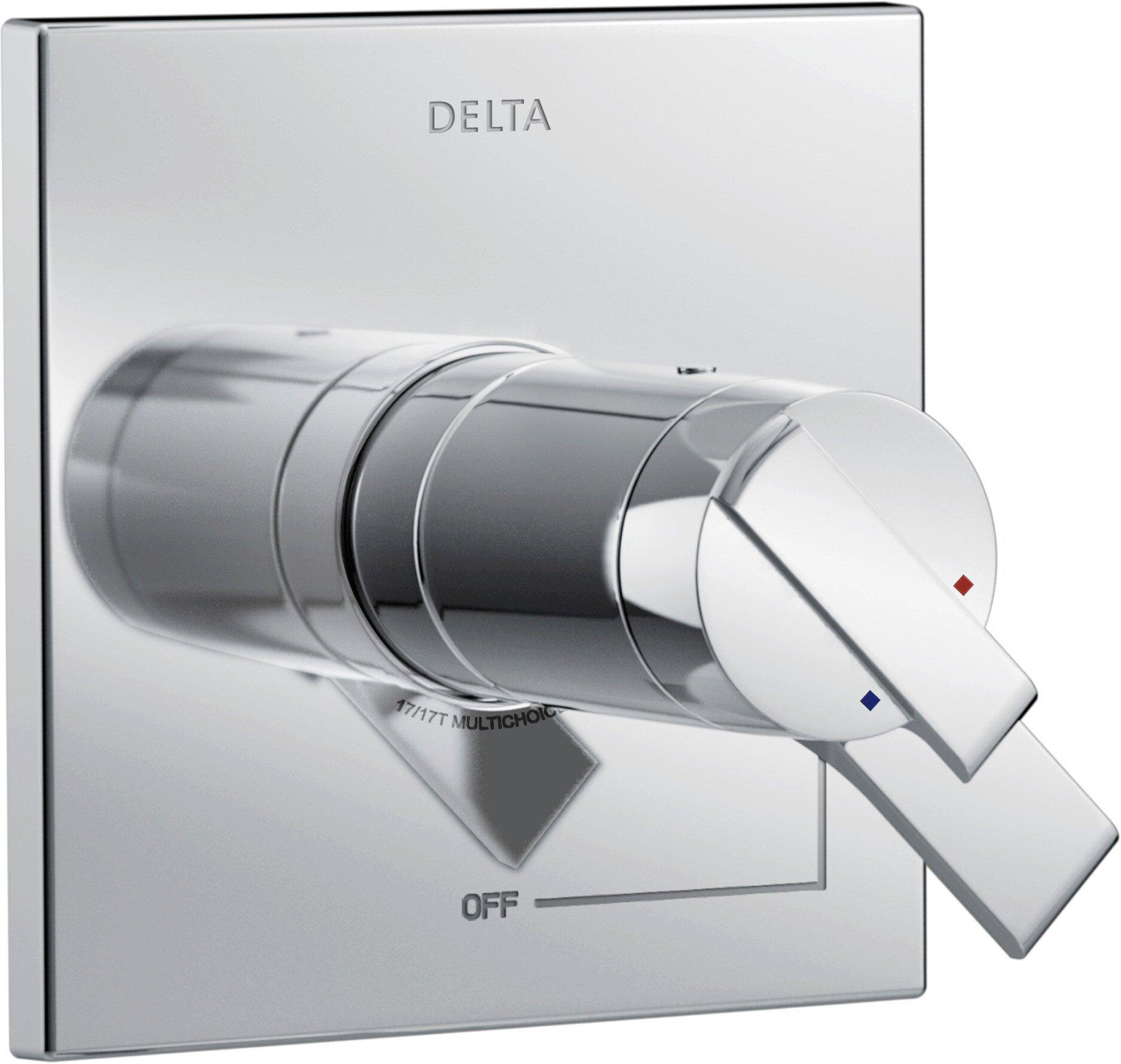 Delta Faucet Chrome Two Handle Dual Function Shower Faucet Trim Only 