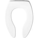 Bemis White Plastic Elongated Open Front Less Cover Toilet Seat 