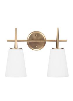 2-Light Bath Vanity in Satin Brass