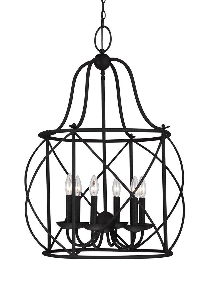 Seagull Lighting Blacksmith 22-1/4 in. 6-Light Foyer 