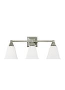Seagull Lighting Brushed Nickel 100W 3-Light Medium E-26 Base Incandescent Wall or Bath Sconce 