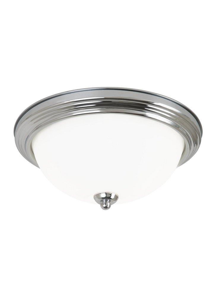 Visual Comfort & Co. Generation Lighting Polished Chrome 6-1/2 in. 60W 3-Light Medium E-26 Base Flushmount Ceiling Fixture 