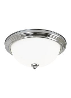 6-1/2 in. 60W 3-Light Medium E-26 Base LED Flushmount Ceiling Fixture in Polished Chrome
