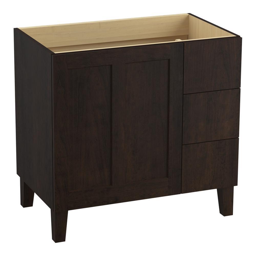 KOHLER Claret Suede 34-1/2 x 36 in. Bathroom Vanity Cabinet with Legs 