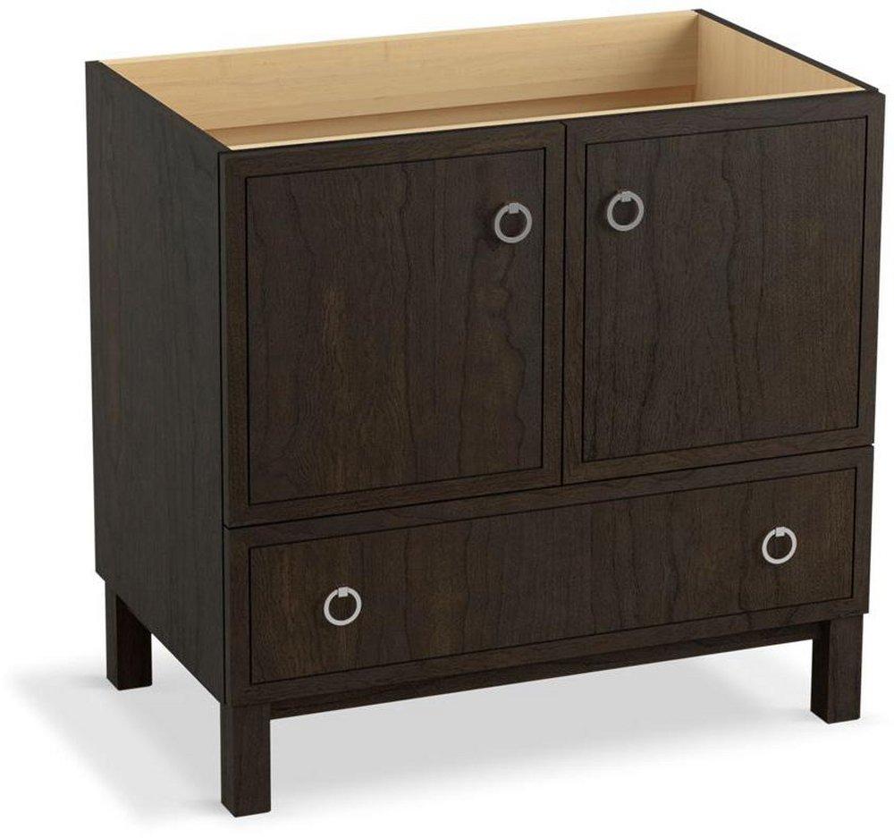KOHLER Felt Grey 34-1/2 x 36 in. Bathroom Vanity Cabinet with Furniture Legs 