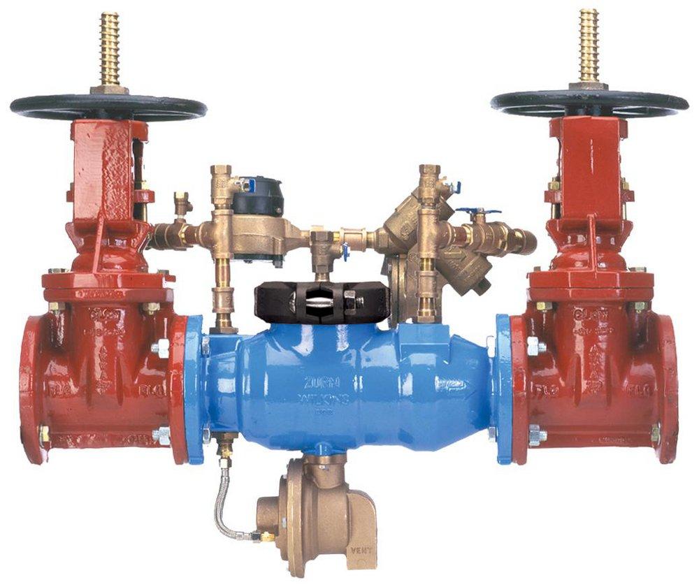 Zurn Wilkins Blue Ductile Iron Flanged 350 psi Backflow Preventer 