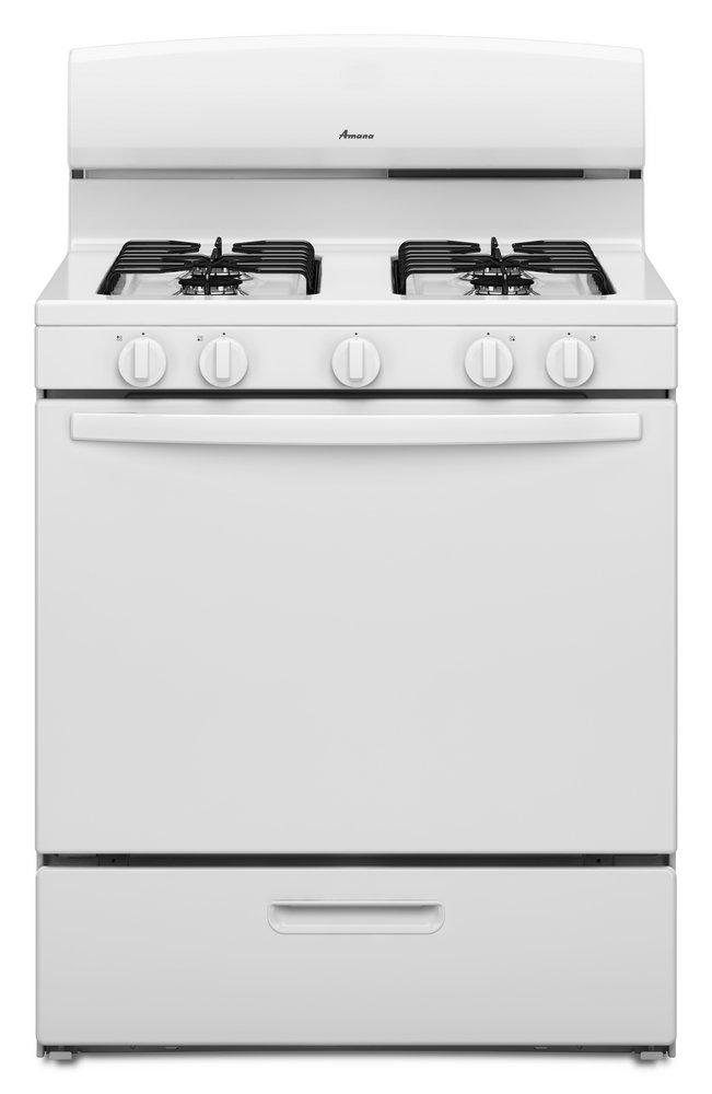 Amana White 29-22/25 in. Gas 4-Burner Sealed Freestanding Range 
