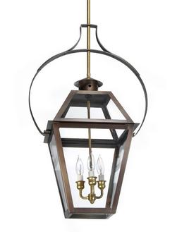 3-Light Solid Copper Outdoor Pendant