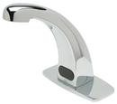 Battery Powered Bathroom Sink Faucet with Cover Plate and Mixing Valve in Polished Chrome