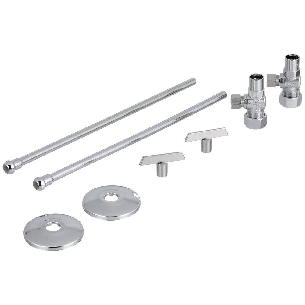 Zurn Chrome Plated Sink 1/2 in x 3/8 in. x 2-3/4 in. Supply Kit 