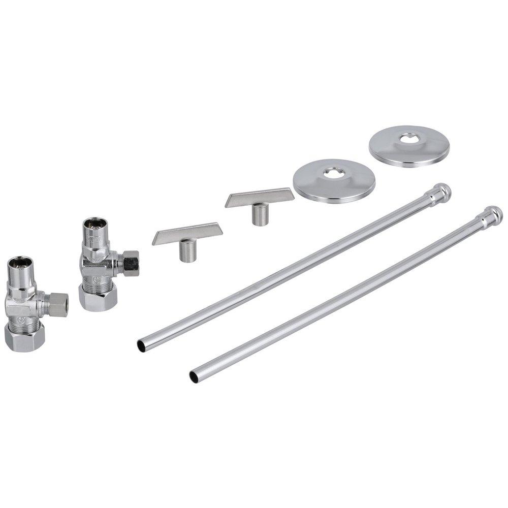 Zurn Chrome Plated Sink 1/2 in x 3/8 in. x 2-3/4 in. Supply Kit 
