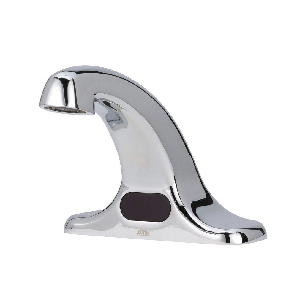 Zurn Chrome Plated Battery Powered Bathroom Sink Faucet with Hydraulic Generator 