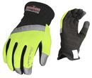 Radians Hi-Viz Green Plastic, Spandex and Synthetic Leather All Purpose and Construction Reusable Gloves in Hi-Viz Green and Grey 