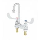 T&S Brass Chrome Plated 2.2 gpm 4 in. Centerset Two Handle Deck Mount Swivel Gooseneck Healthcare Faucet 