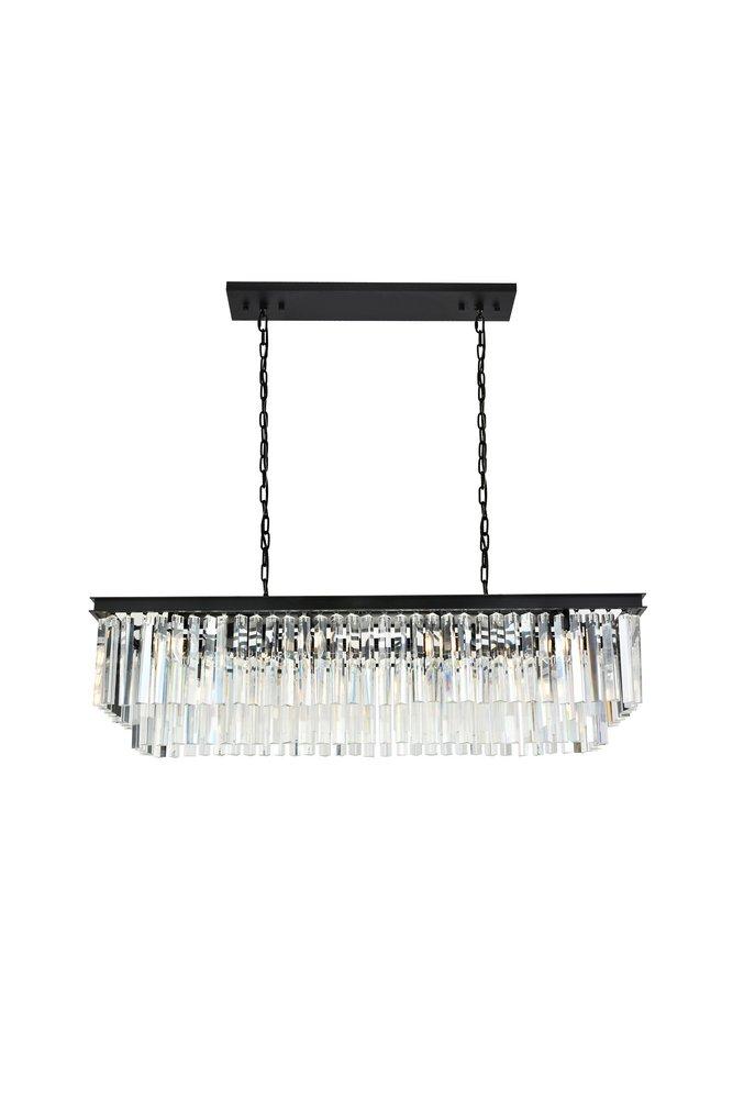 Elegant Lighting Matte Black 60W 12-Light Candelabra E-12 Pendant 