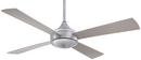 4-Blade Ceiling Fan with Silver Blade in Brushed Aluminum