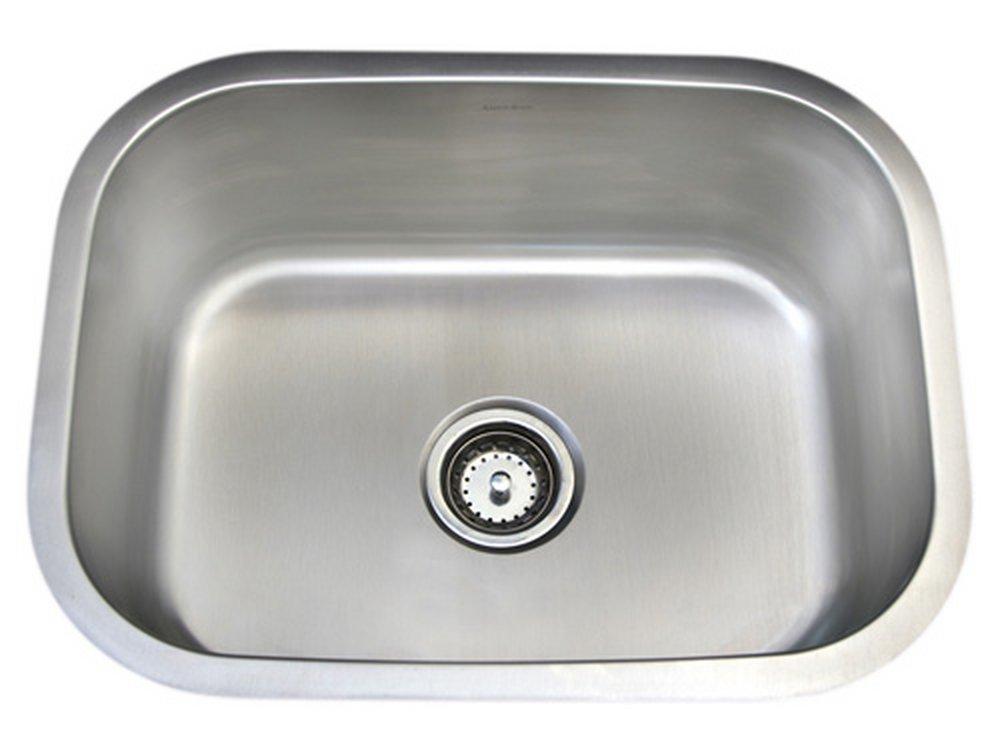 Amerisink Brushed Stainless Steel 23-23/100 x 17-18/25 in. No Hole Stainless Steel Single Bowl Undermount Kitchen Sink 