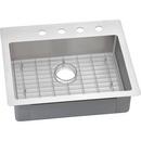 1-Bowl Topmount and Undermount Rectangular Kitchen Sink Kit with Rear Center Drain in Polished Satin