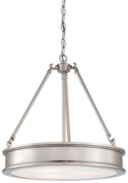 100W 3-Light Medium Pendant in Brushed Nickel
