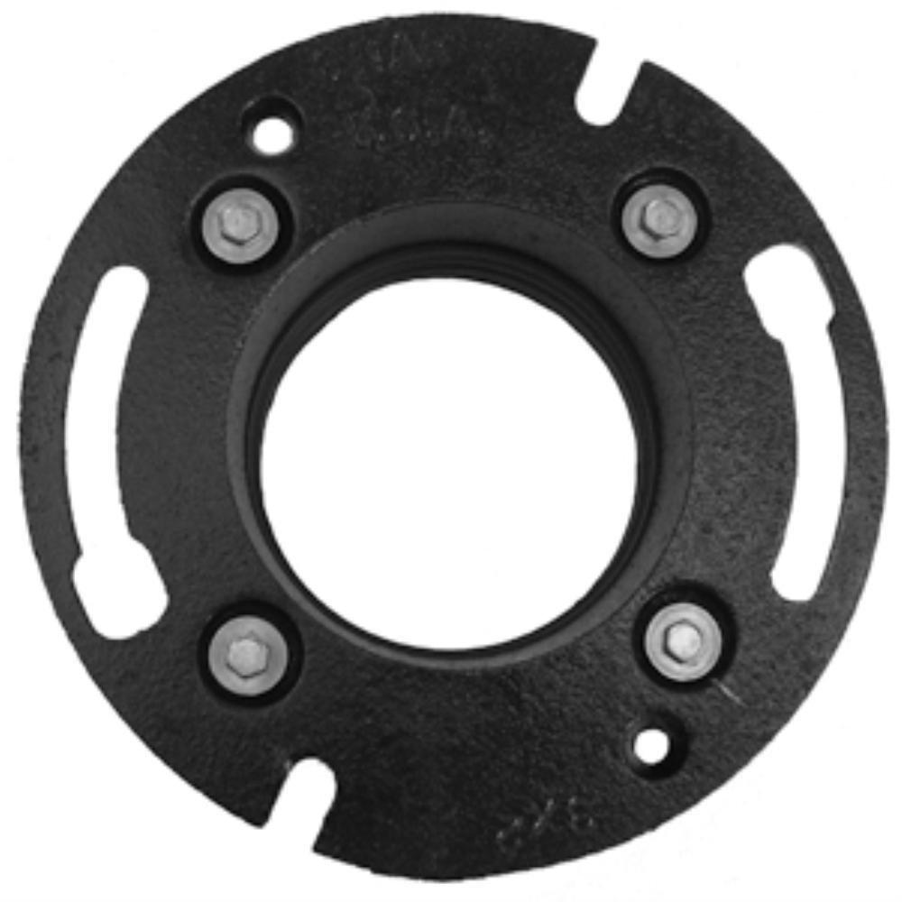 Black Cast Iron Closet Flange with Test Cap 