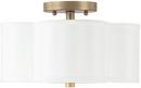 7-1/4 in. 60W 2-Light Medium E-26 Incandescent Ceiling Light with Glass Diffuser Glass in Brushed Gold
